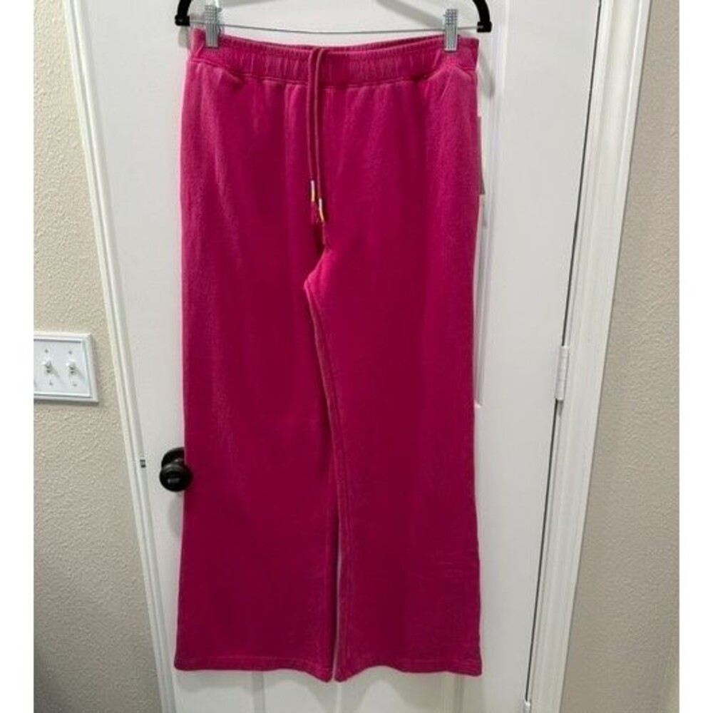 No Boundaries Girls Wide Leg Washed Fleece Sweatpants Festive Fuchsia  SZ M 8-10